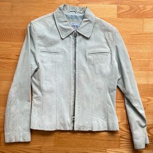 Pale blue suede jacket